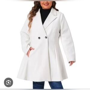 Agnes Orinda Women's Plus Size Coats Long Sleeve Single Breasted Notched Lapel
